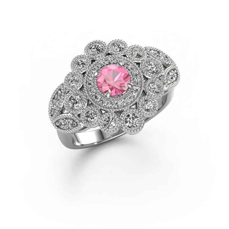 Ring Elia 585 white gold pink sapphire 5 mm