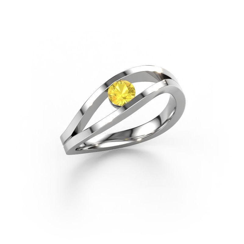 Ring Sigrid 1 950 platinum yellow sapphire 4 mm