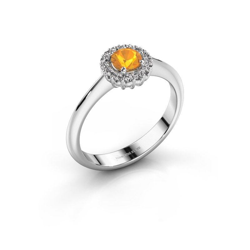 Image de Bague de fiançailles Anca<br/>585 or blanc<br/>Citrine 4.2 mm