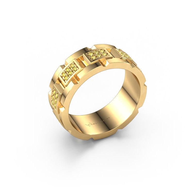 Bague pour homme Ricardo 3 585 or jaune saphir jaune 1.2 mm