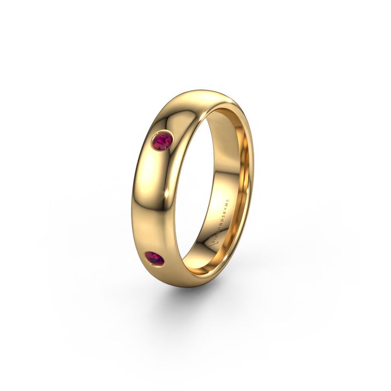 Wedding ring WH0104L35BP 585 gold rhodolite ±5x2 mm
