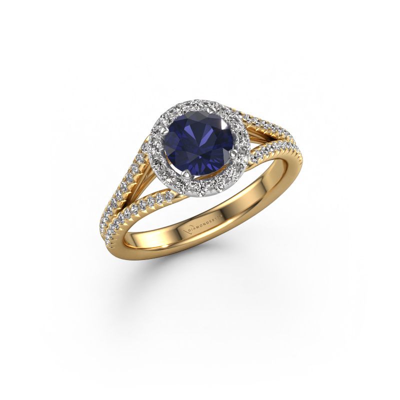 Bague de fiançailles Verla rnd 2 585 or jaune saphir 6.5 mm
