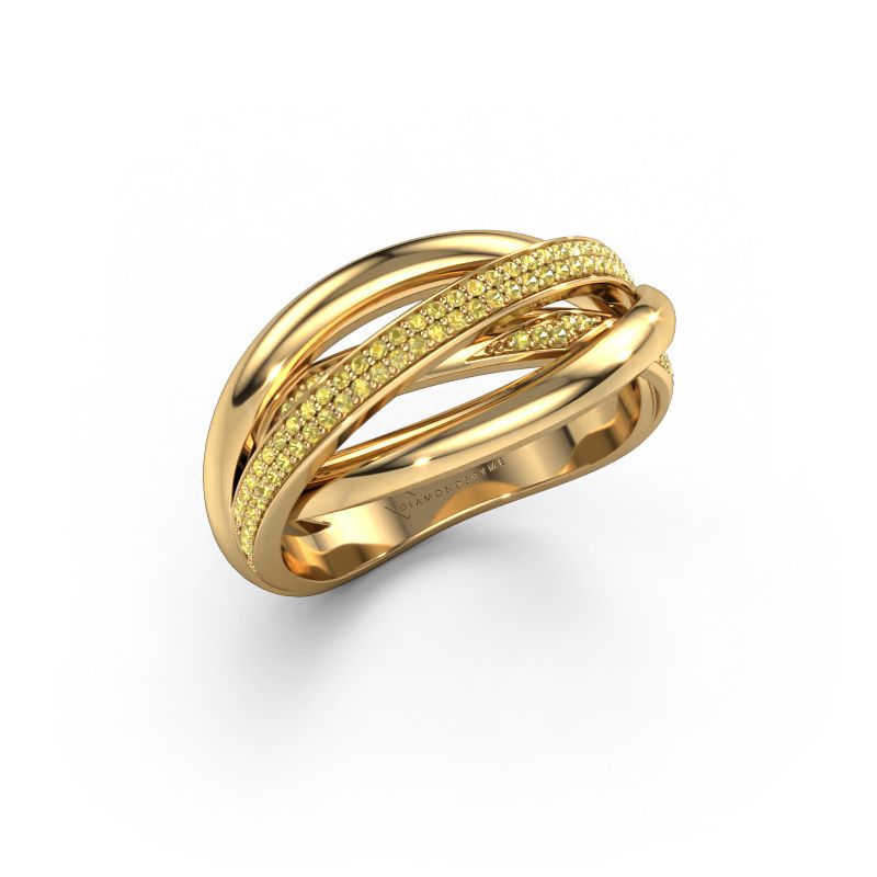 Bague Candice 585 or jaune saphir jaune 0.8 mm