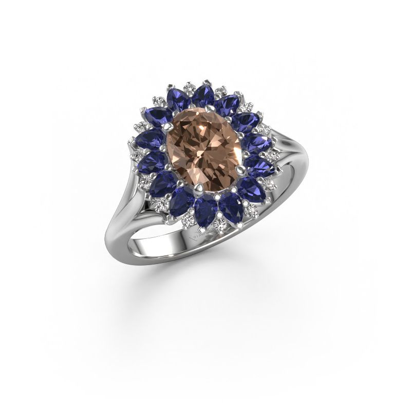 Bague de fiançailles Lidia 950 platine diamant brun 1.10 crt