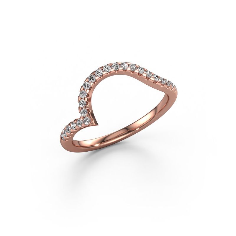 Stackable ring SR0633-4 585 rose gold diamond 0.23 crt