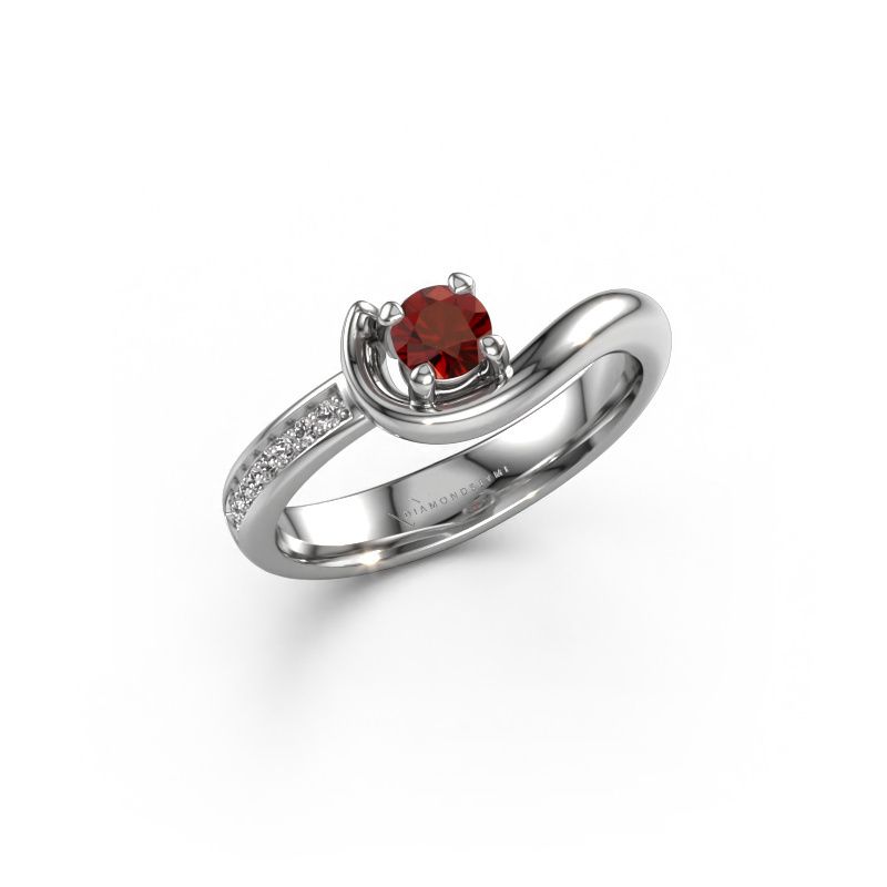 Engagement ring Ceylin 585 white gold garnet 4 mm