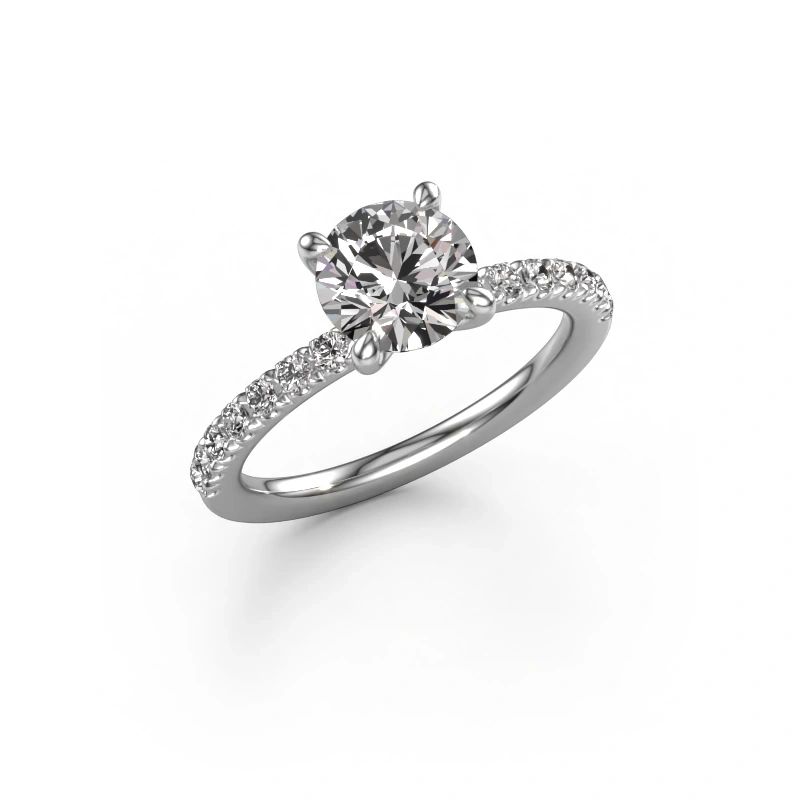 Engagement ring Crystal RND 2 950 platinum zirconia 7 mm