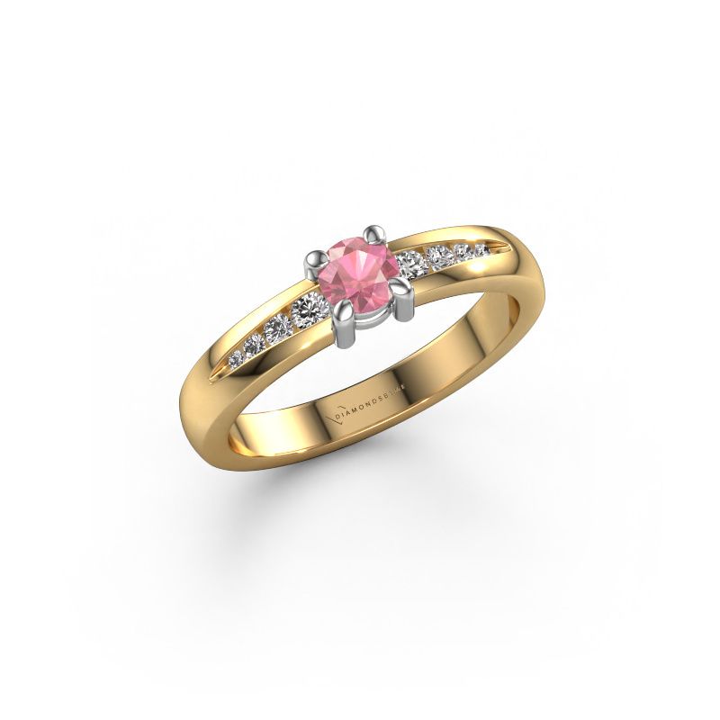 Engagement ring Zohra 585 gold tourmaline pink 4 mm