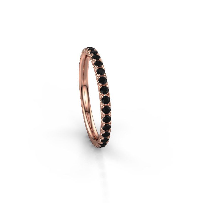 Image of Stackable Ring Jackie 1.7<br/>585 rose gold<br/>Black diamond 0.792 crt