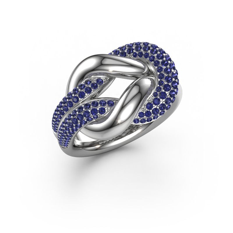 Ring Delena 585 witgoud saffier 0.8 mm