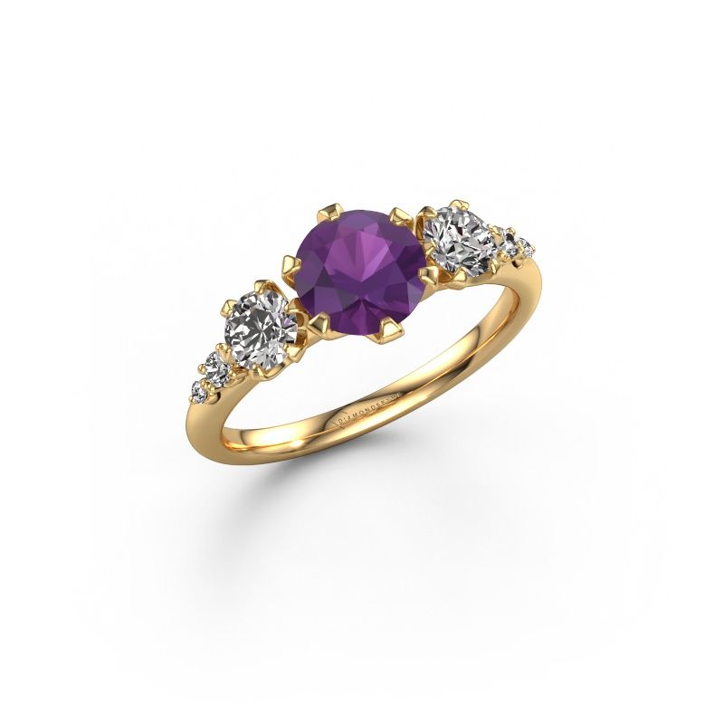 Verlobungsring Aniek RND 585 Gold Amethyst 6.5 mm