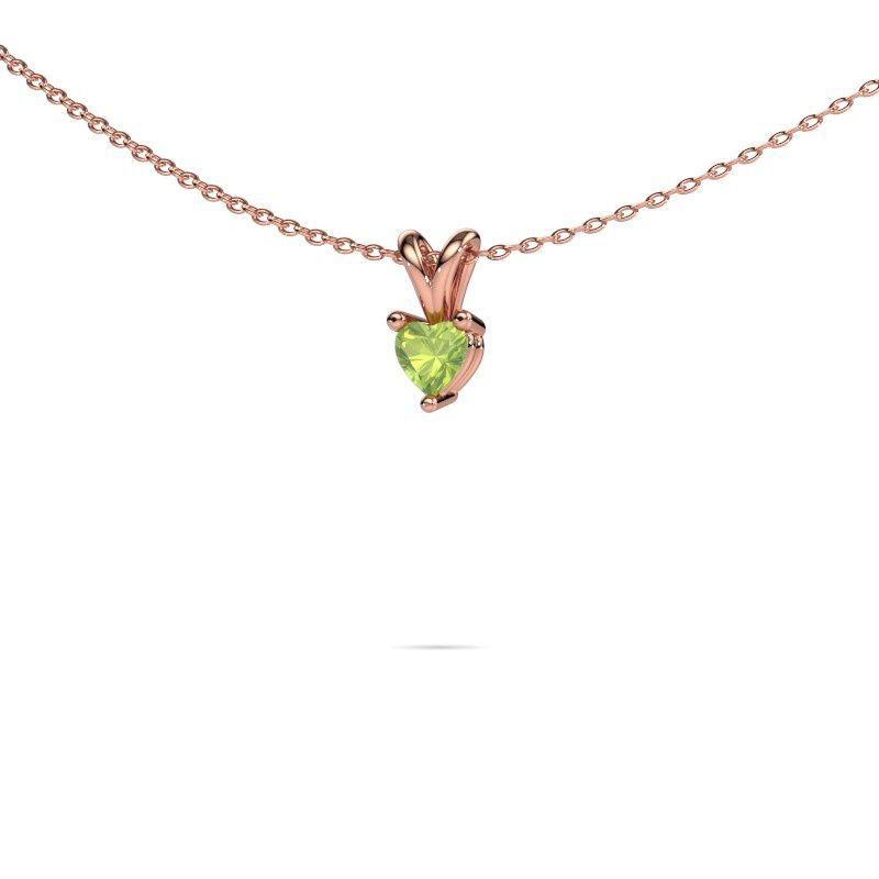Pendant Garnet 585 rose gold peridot 4 mm