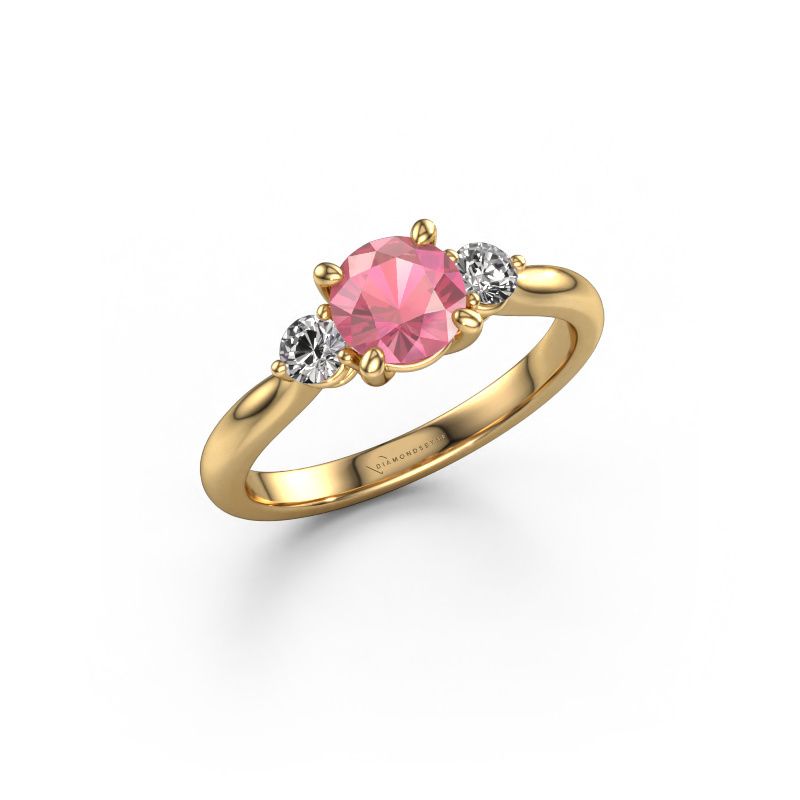 Engagement ring Lieselot RND 585 gold tourmaline pink 6.5 mm
