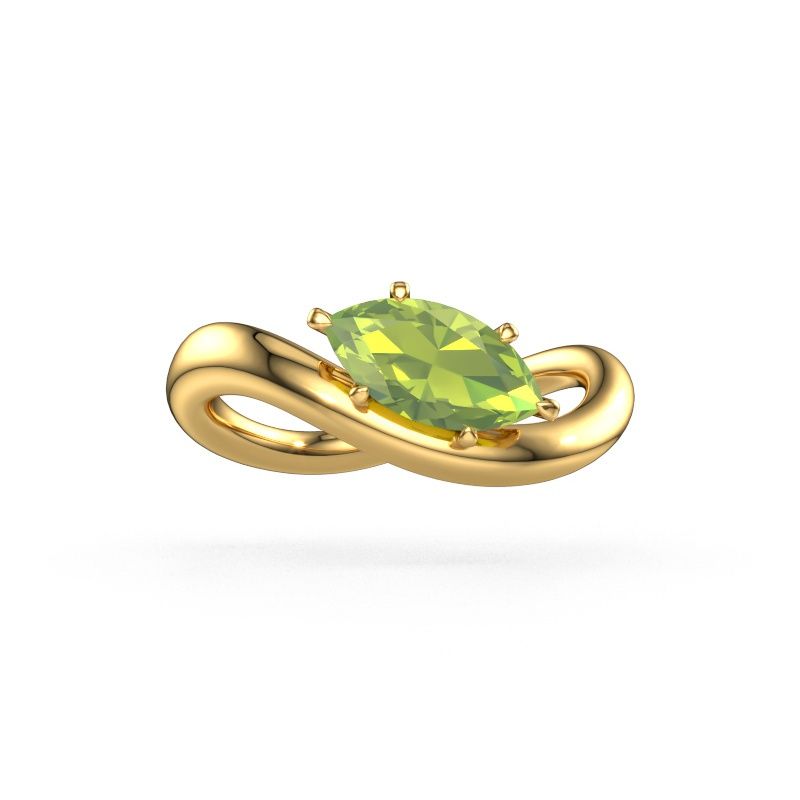 Engagement ring Chloe MRQ 585 gold peridot 10x5 mm