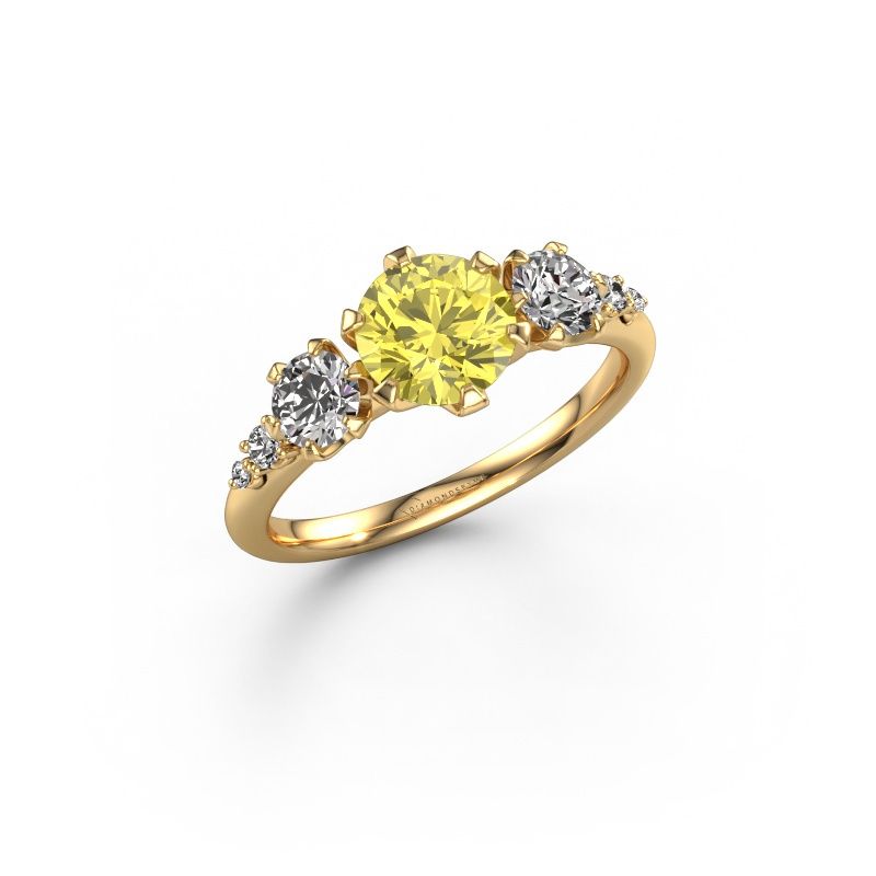 Engagement ring Aniek RND 585 gold yellow lab grown diamond 6.5 mm