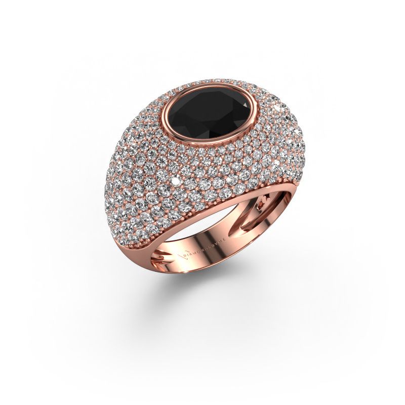Ring Armida 585 rosé goud zwarte diamant 2.16 crt