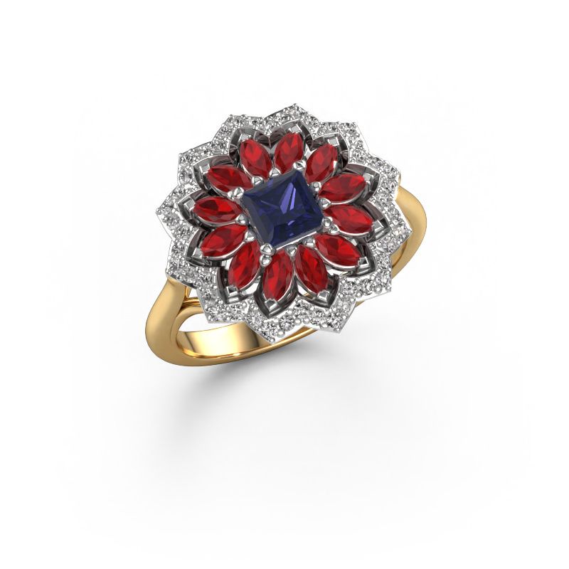 Bague de fiançailles Franka 585 or jaune saphir 4 mm