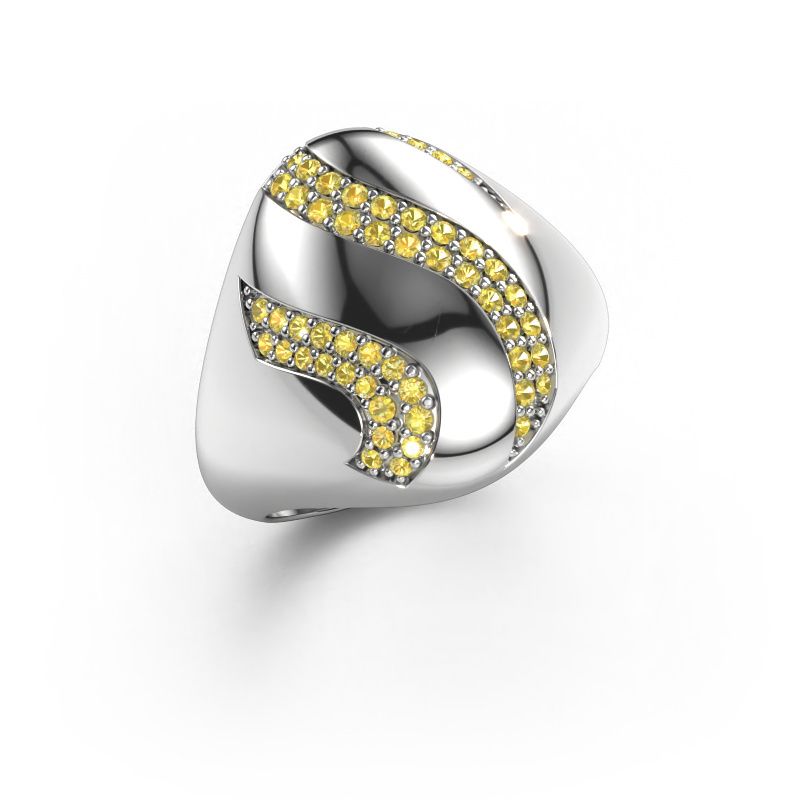 Ring Vilma 585 white gold yellow sapphire 1.2 mm