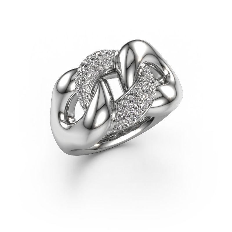 Ring Kylie 2 13mm 585 white gold diamond 0.435 crt