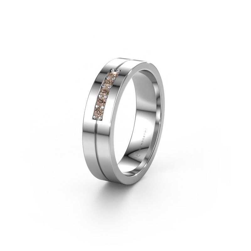 Wedding ring WH0211L15AP 950 platinum brown diamond ±5x1.7 mm