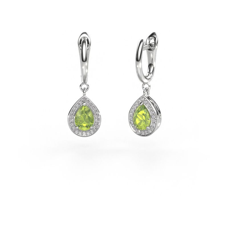 Drop earrings Ginger 1 950 platinum peridot 7x5 mm