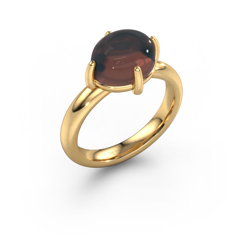 Ring Melodee 585 Gold Rauchquarz 10x8 mm