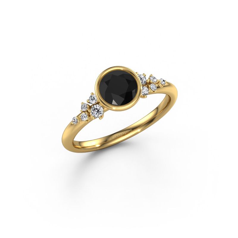 Engagement ring Aliyah RND 585 gold black diamond 0.84 crt