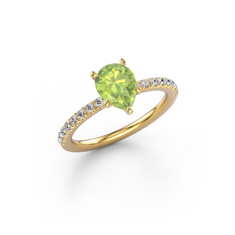 Bague de fiançailles Crystal PER 2 585 or jaune péridot 8x6 mm