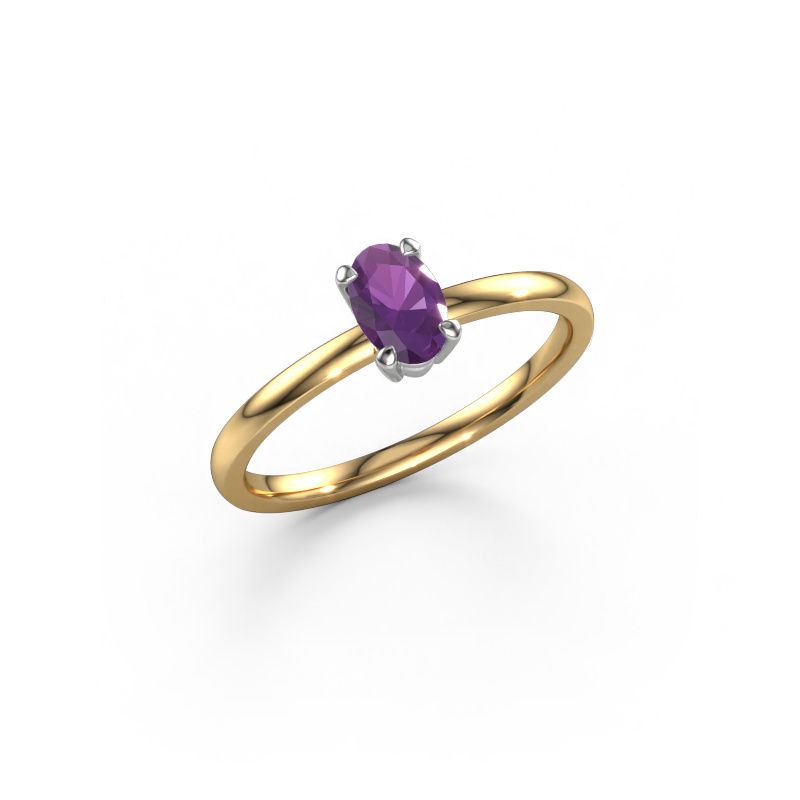 Engagement ring Lynelle 1 585 gold amethyst 6x4 mm