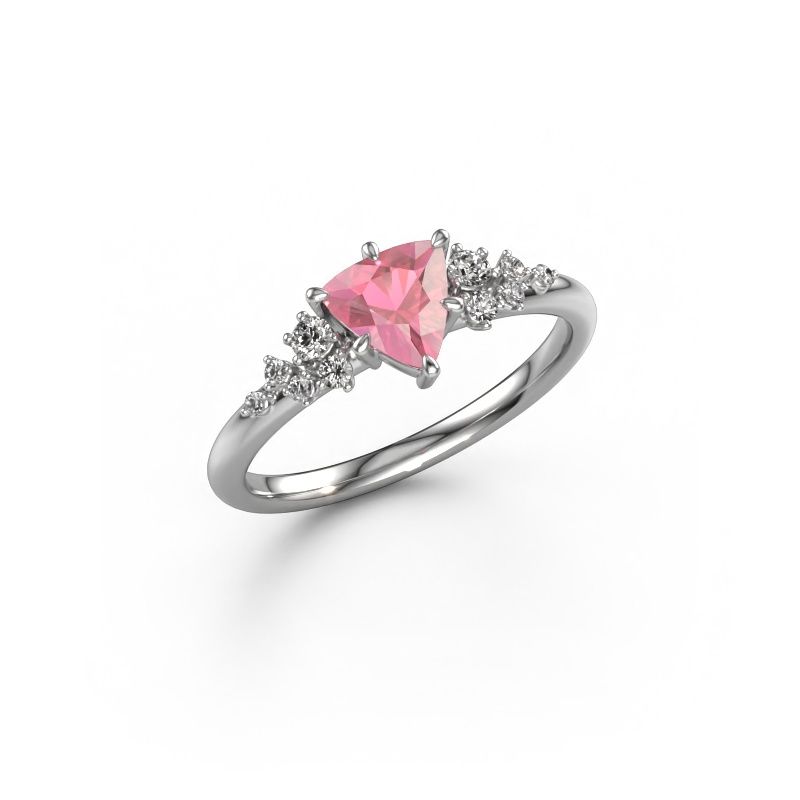 Bague Royce TRI 585 or blanc rose tourmaline 6 mm