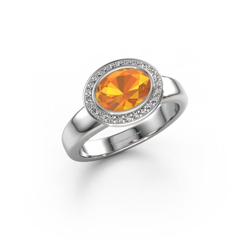 Bague Salena 585 or blanc citrine 8x6 mm