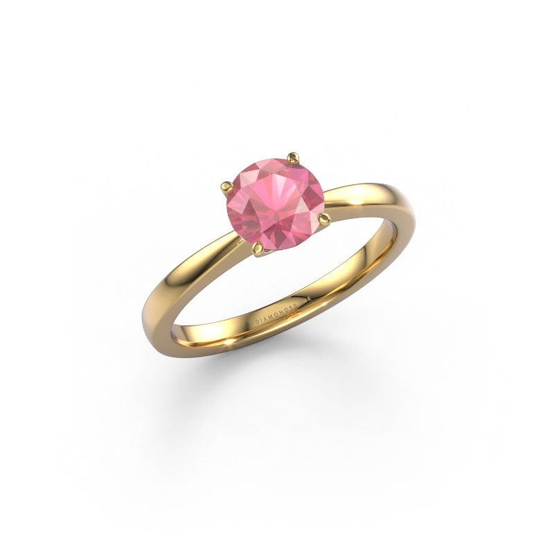 Engagement ring Kitty 585 gold tourmaline pink 6.2 mm