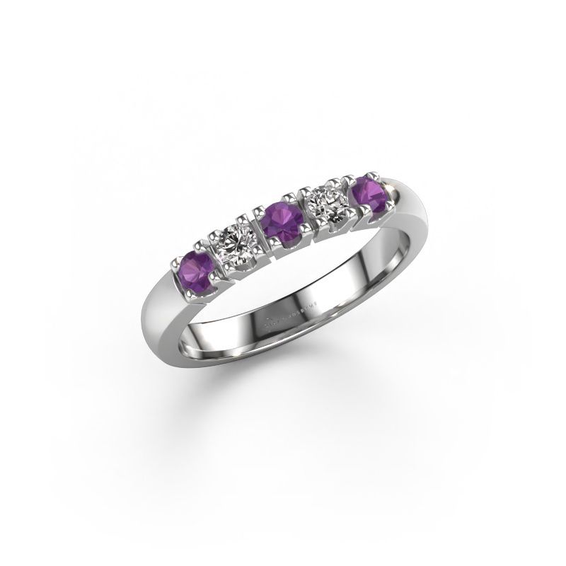 Ring Rianne 5 585 witgoud amethist 2.7 mm