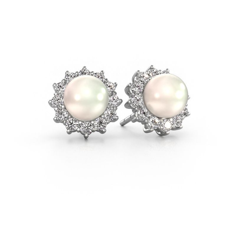 Ohrringe Tess 585 Weißgold Weiße Perl 5 mm