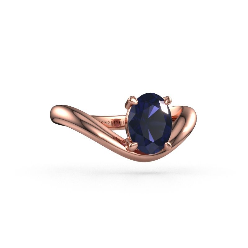 Engagement ring Femke OVL 585 rose gold sapphire 8x6 mm