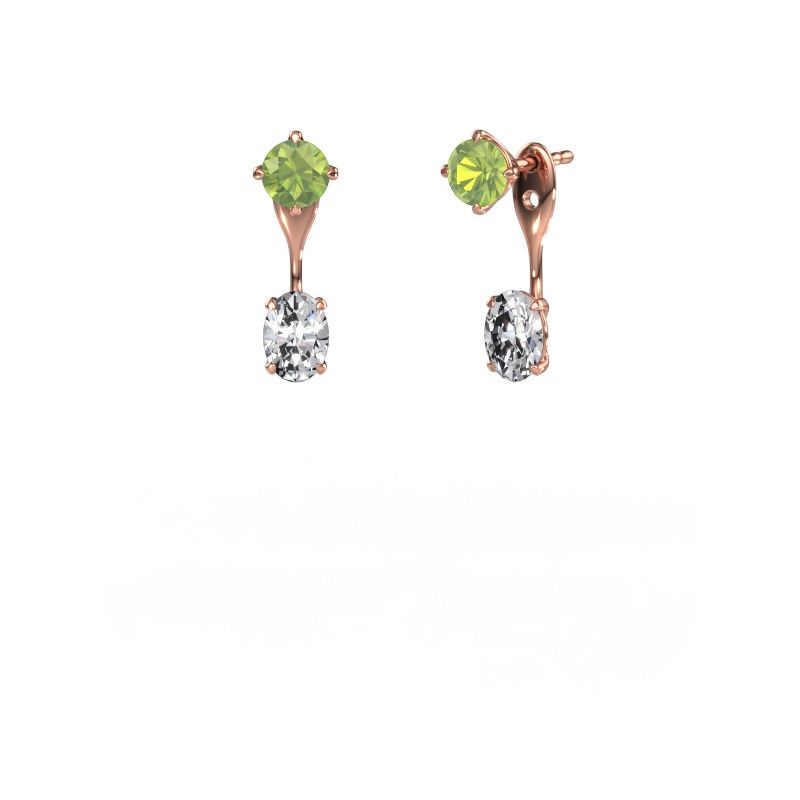 Ohrhänger Kate RND-OVL 585 Roségold Peridot 5 mm