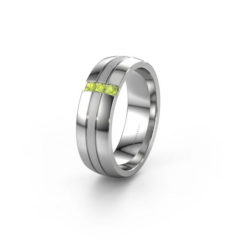 Wedding ring WH0426L26A 950 platinum peridot ±6x1.7 mm