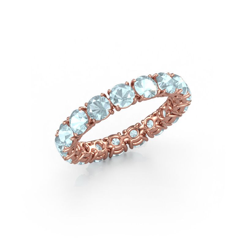 Stackable ring Vivienne 3.7 585 rose gold aquamarine 3.7 mm