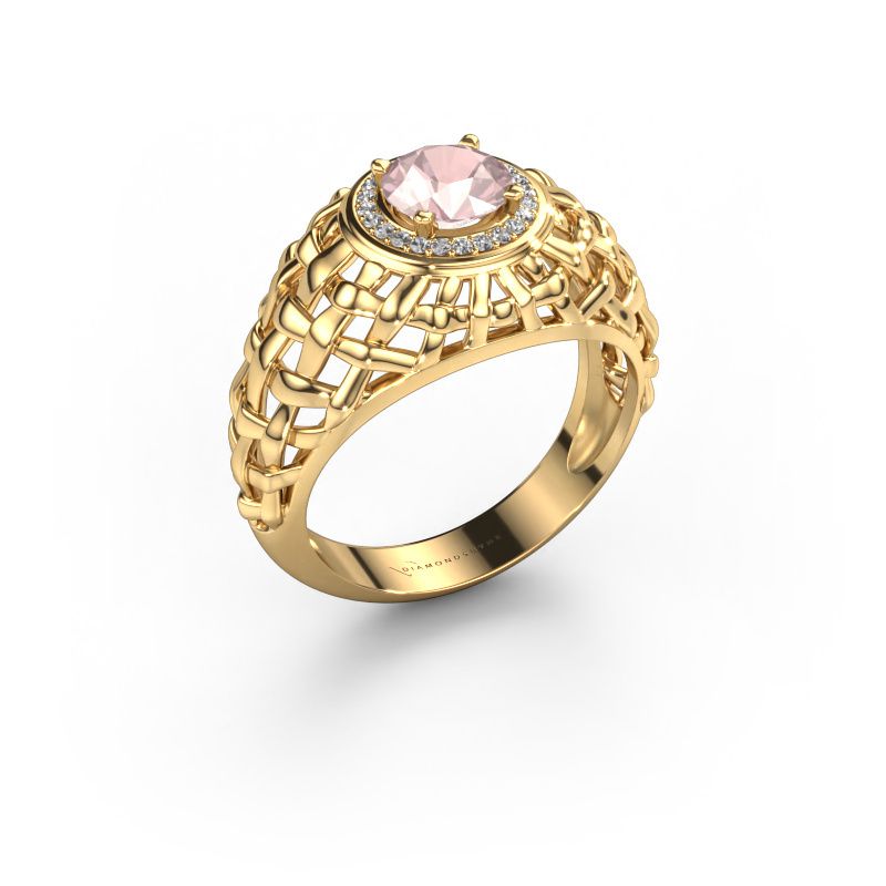 Pinky ring Jens 585 gold morganite champagne 6.5 mm
