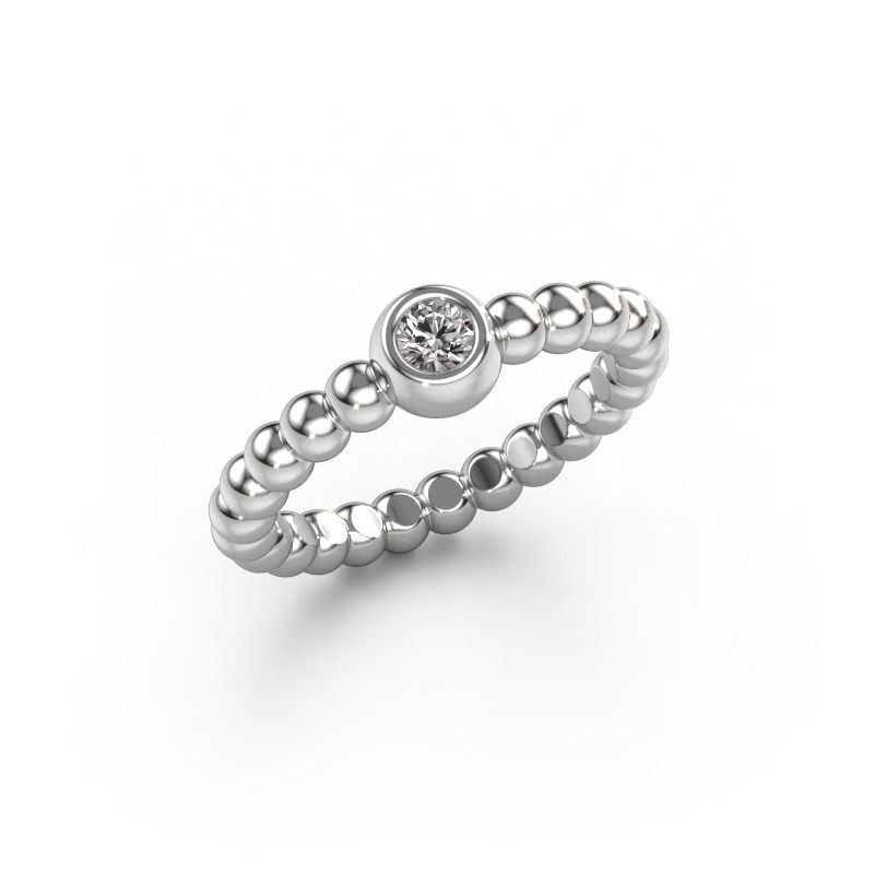 Vorsteckring Dini 950 Platin Zirkonia 3 mm
