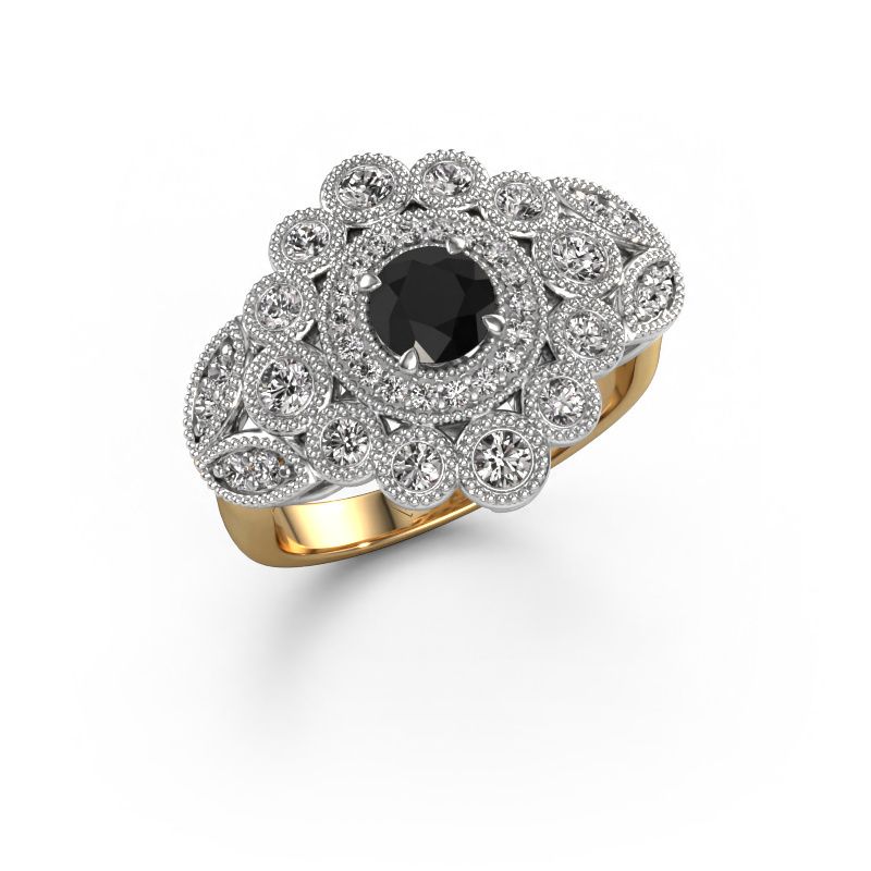 Bague Elia 585 or jaune diamant noir 1.30 crt