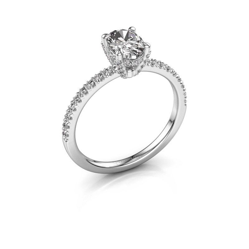 Image of Engagement ring saskia 1 ovl<br/>950 platinum<br/>Lab-grown diamond 0.98 crt