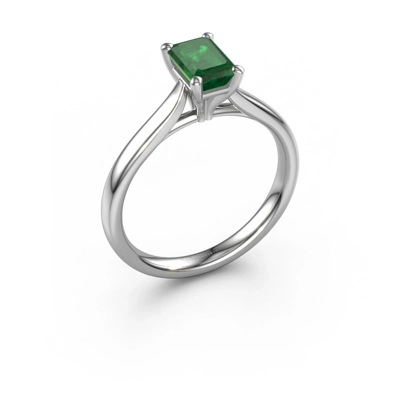 Engagement ring Mignon EME 1 950 platinum emerald 6.5x4.5 mm
