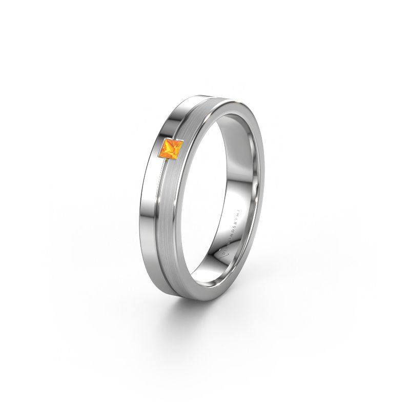 Trouwring WH0201L14ASQPM 950 platina citrien ±4x1.7 mm