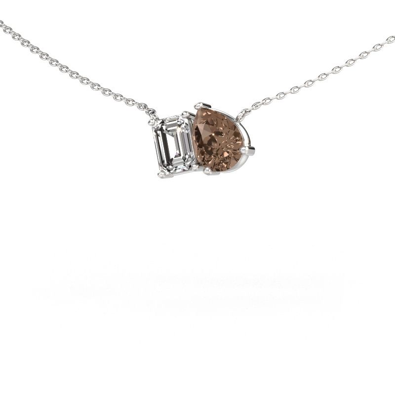 Anhänger Toi et Moi PER EME 585 Weißgold Braun Diamant 1.90 crt