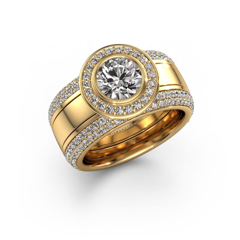 Bague Roxie 585 or jaune diamant synthétique 2.06 crt