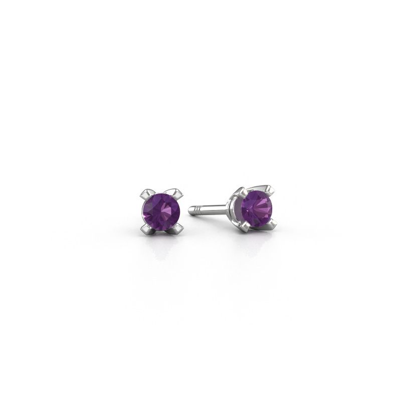 Ohrsteckers Isa 585 Weißgold Amethyst 5 mm