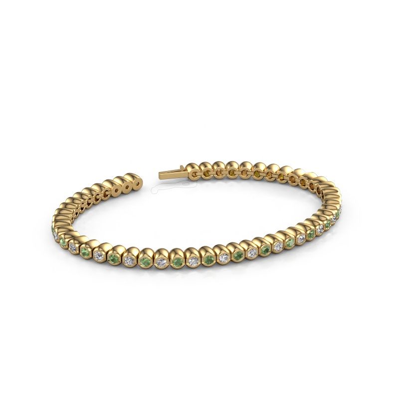 Tennisarmband Bianca 2.4 mm 585 Gold Turmalin grün 2.4 mm