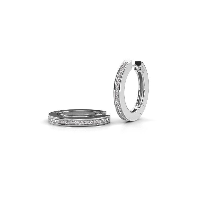 Image of Hoop earrings Renee 4 12 mm 950 platinum lab-grown diamond 0.38 crt