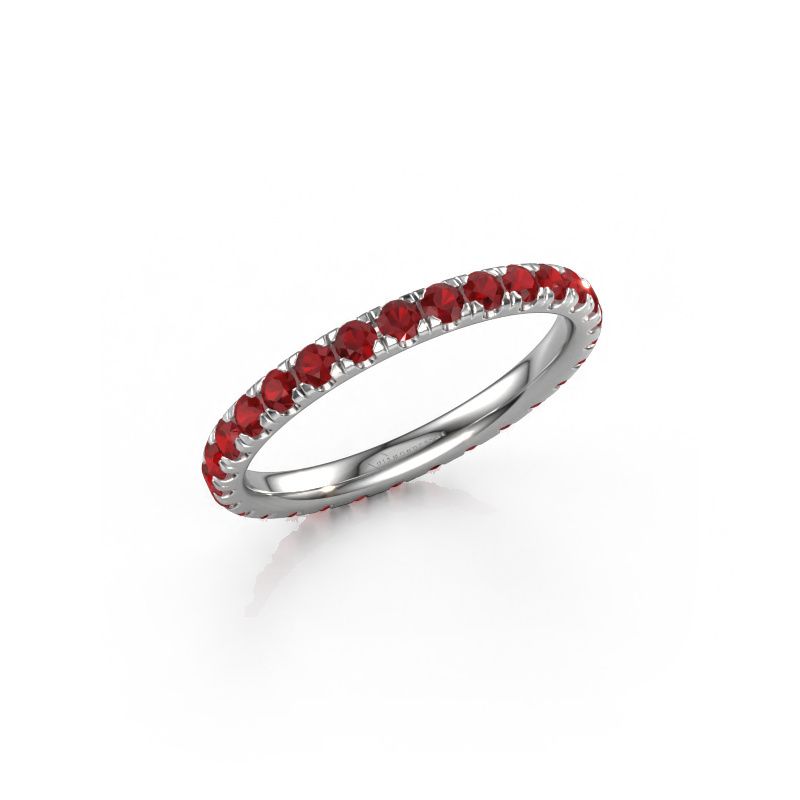 Image of Stackable Ring Jackie 2.0<br/>585 white gold<br/>Ruby 2 mm